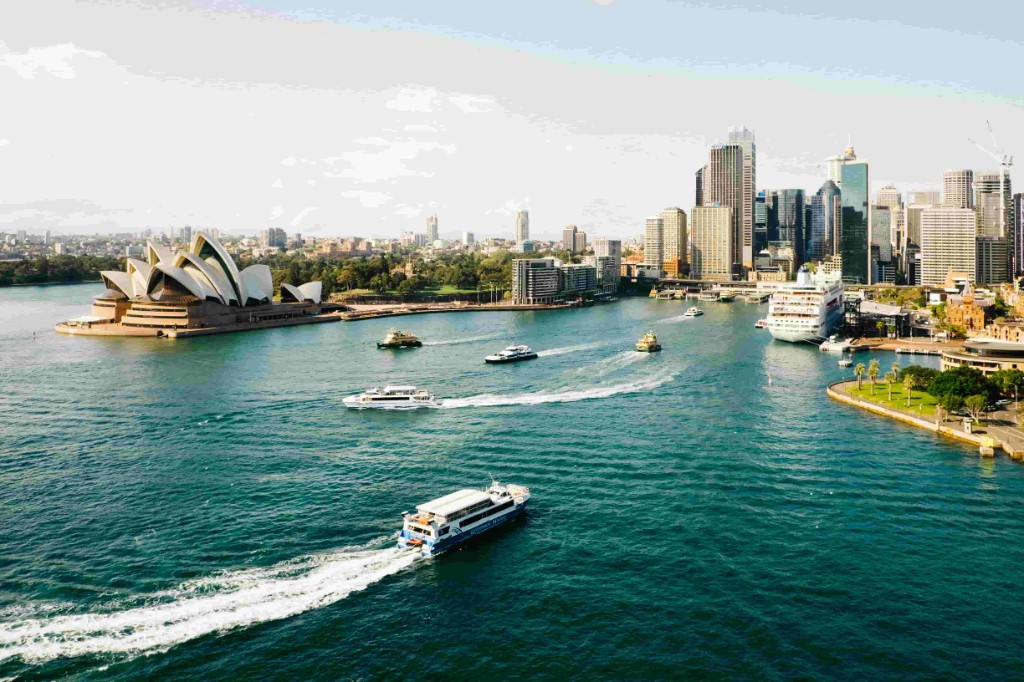 Sydney Opera House and harbour, Australia